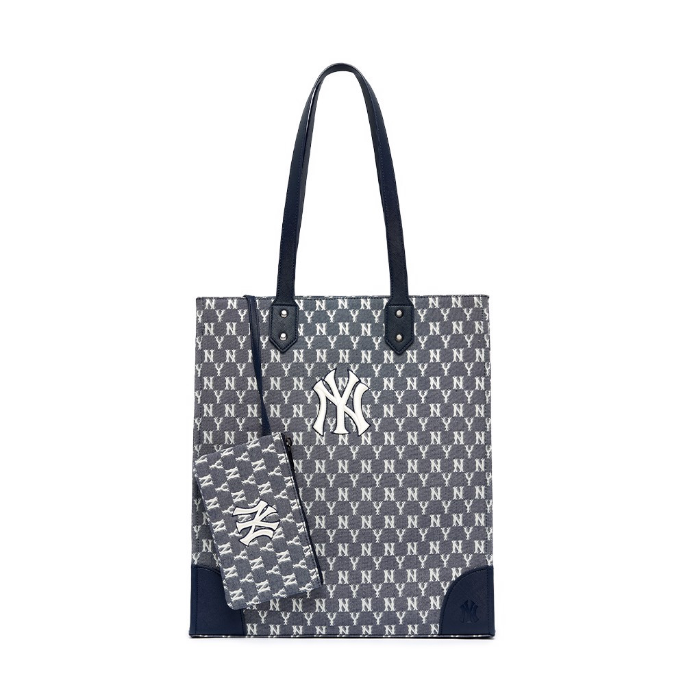 Túi mlb monogram nữ - chính hãng - mlb monogram jacquard tote bag new york yankees navy simple sneaker