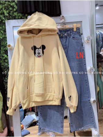 Xả hàng giá gốc-áo hoodie mich ki tay ngực ln11