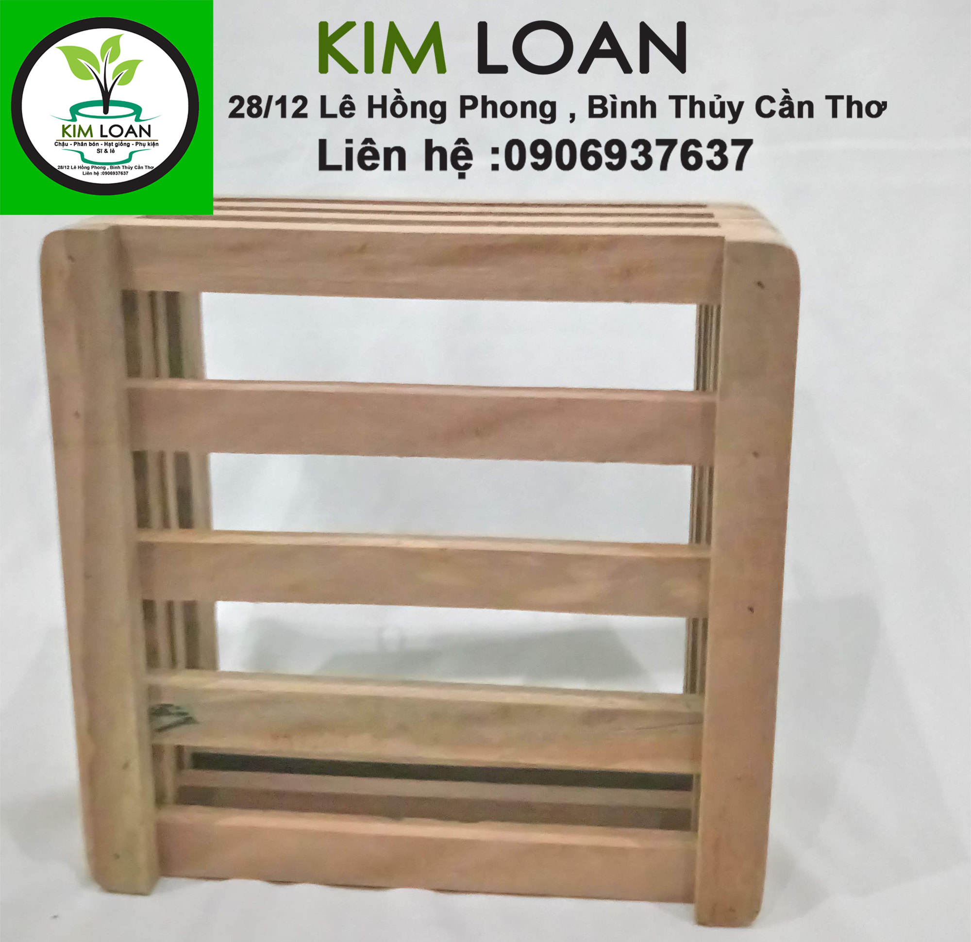 Chậu lan gỗ vuông 20x9cm