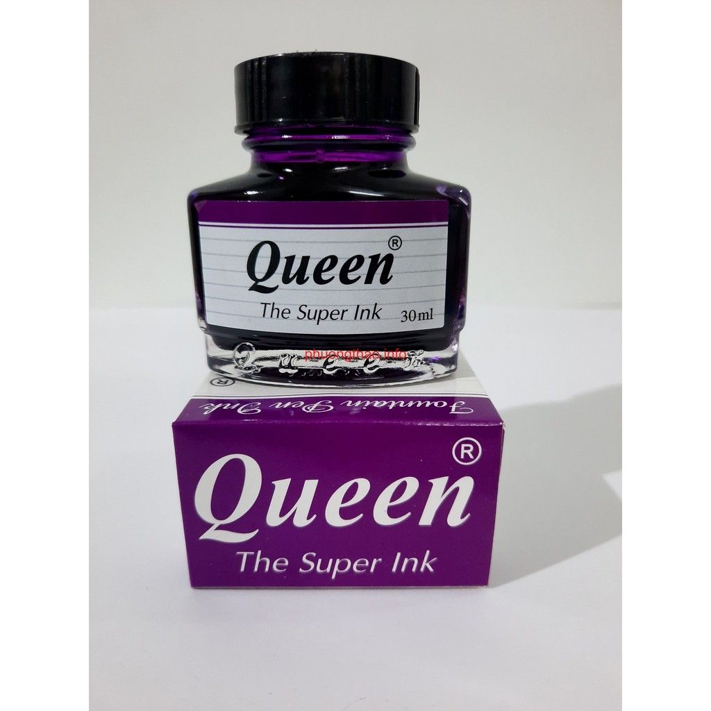 [HCM]Mực Bút Máy Queen ( MÀU TÍM. MÀU XANH ĐEN )