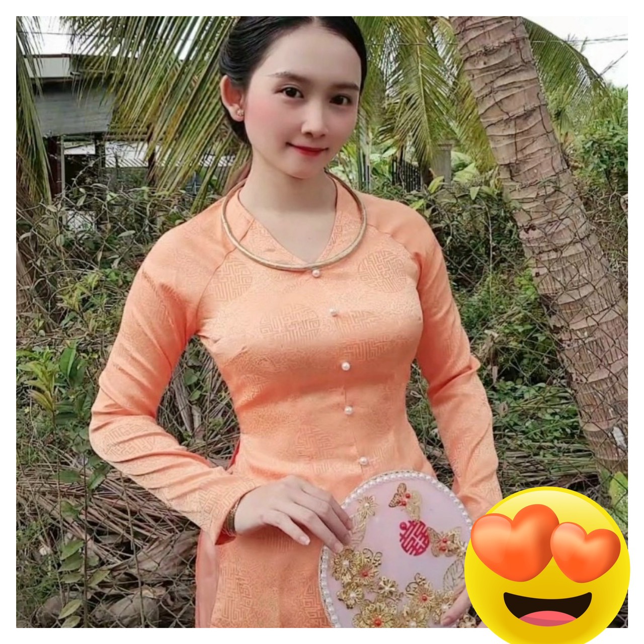 ÁO BÀ BA CÁCH TÂN GẤM ĐỒNG TIỀN
