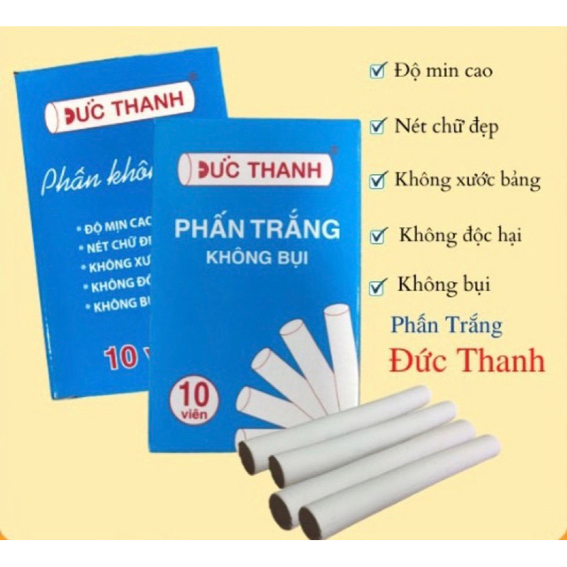 Phấn viết bảng Đức Thanh không bụi (Màu và trắng)