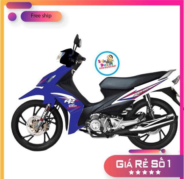 Tem rời xe Axelo RR trắng xanh