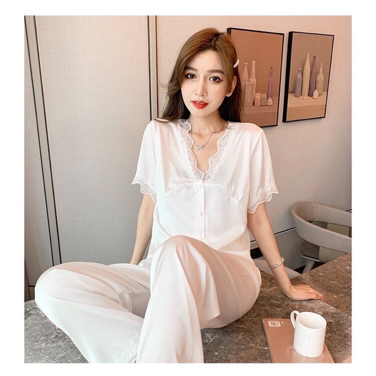 Bộ ngủ đùi tiểu thư cao cấp Hàn quốc(B08) ⚡️FREE SHIP⚡️
