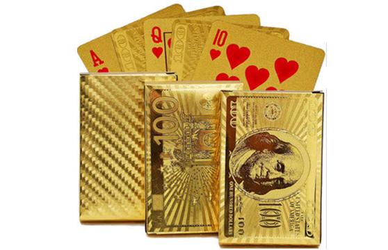 Bộ Bài Tây Mạ Vàng Euro, Dolar Cao Cấp