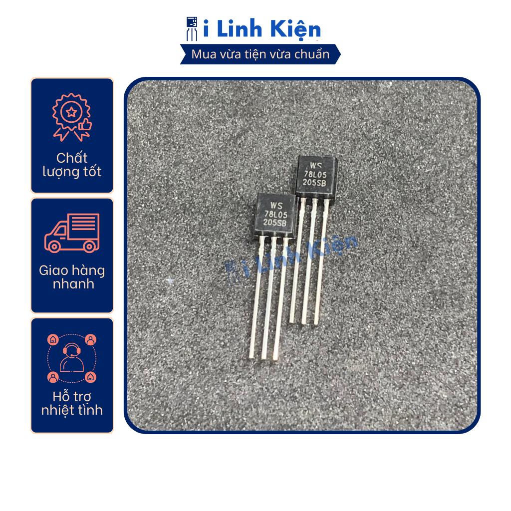 Ic nguồn 78L05 chất lượng tốt.