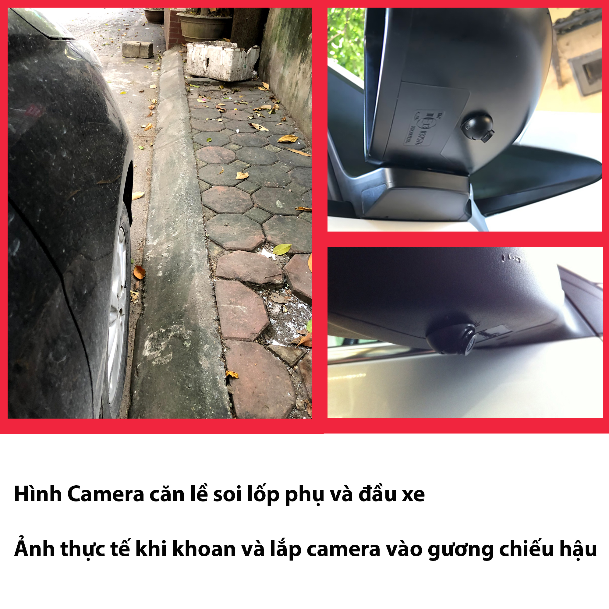 Camera cặp lề - camera gắn gương ô tô, 360 độ nhỏ