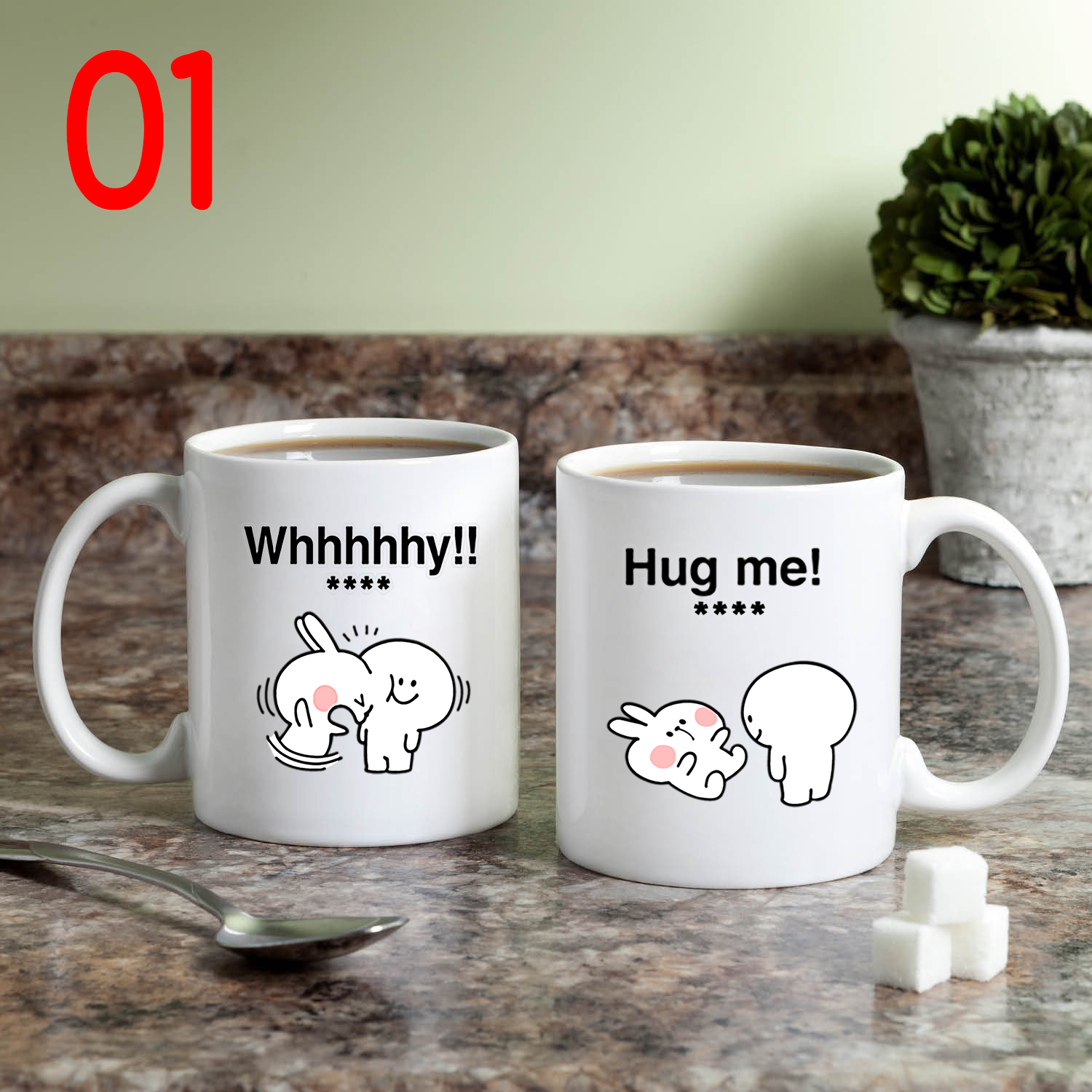 Ly Sứ Cặp Đôi Thỏ Dễ Thương