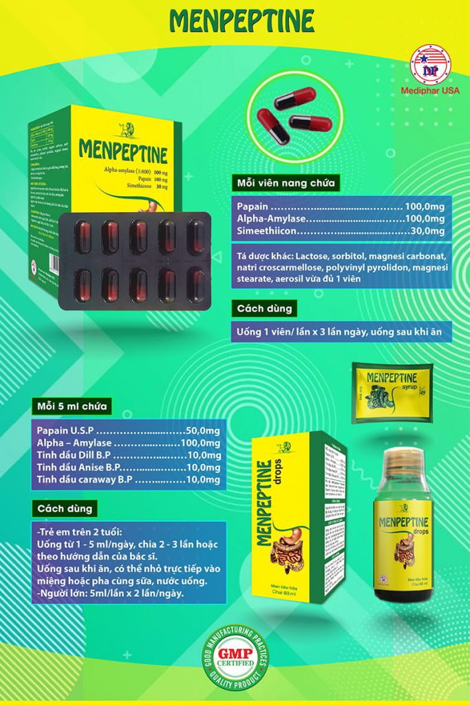[HCM]Men hỗ trợ tiêu hóa Menpeptine ( Chai 60ml )