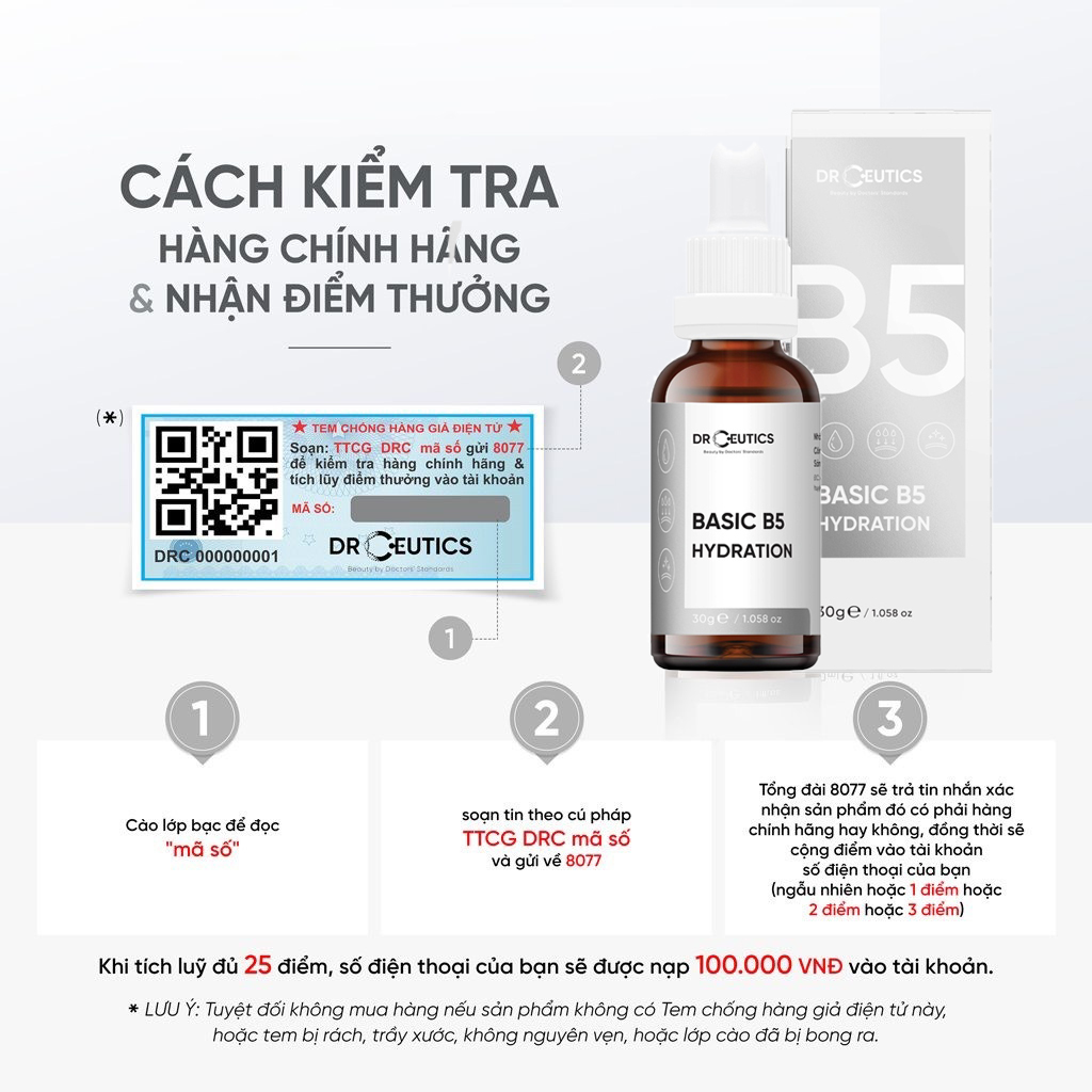 Serum DrCeutics Basic B5 Hydration 5% Cho Da Dầu Mụn