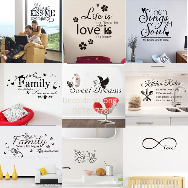 [CÁC MẪU BÁN CHẠY] Decal CHỮ NGHỆ THUẬT