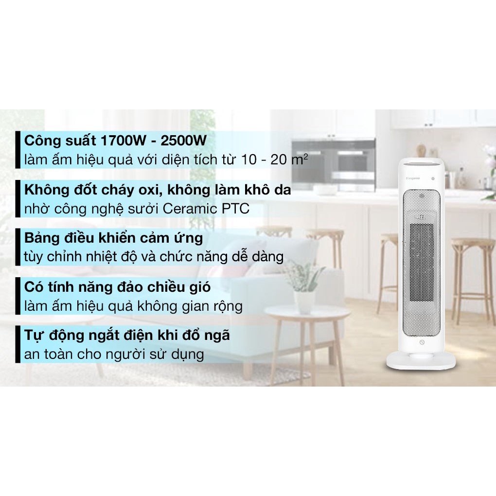 Thanh lý Máy sưởi gốm Kangaroo KGFH05 chính hãng