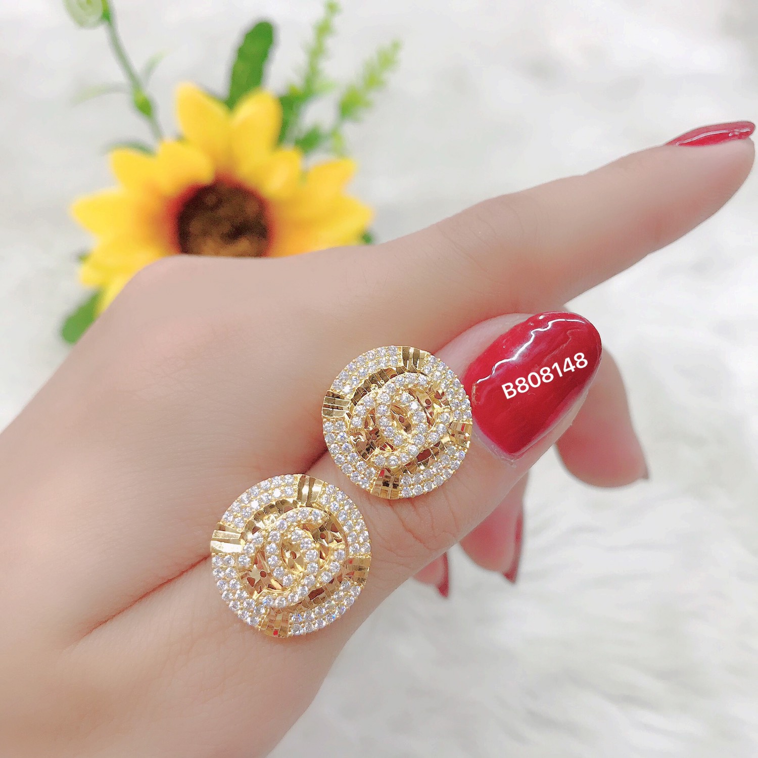 Đôi Bông Tai Nữ Mạ Vàng or Bạch Kim Mẫu B808 - Mang Đi Chơi, Đi Tiệc Đều Đẹp - Tubi Cony - Trang sức nữ, Bông tai mạ vàng, bông tai đẹp