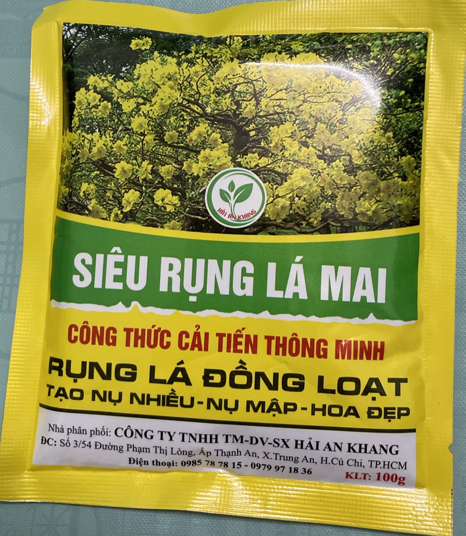 Phân bón lá siêu rụng lá mai đồng loạt gói 100gr hak