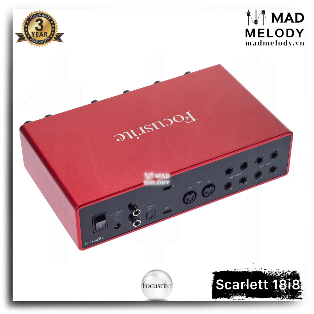 Focusrite Scarlett 18i8 USB Audio Interface (3rd Gen) [soundcard thu âm/kiểm âm chất lượng cao 18i8 Gen 3 thế hệ 3 NEW]