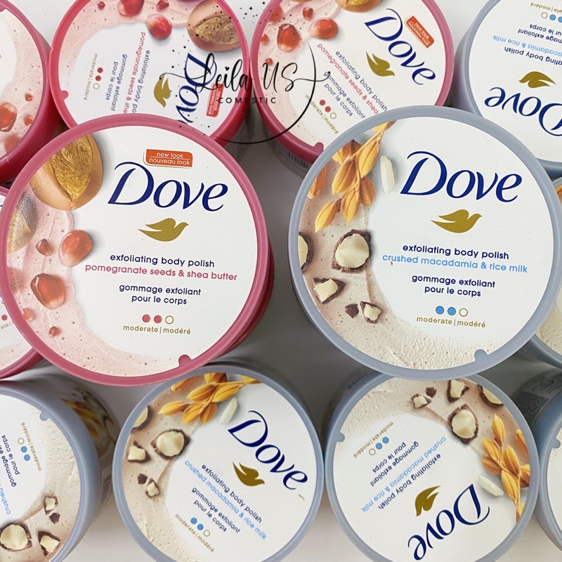 Tẩy Tế Bào Chết Dove Bản Mỹ MACCA Lựu Đỏ 298gr Exfoliating Body - Chăm Sóc Da Giúp Da Sáng Mịn Date 2025