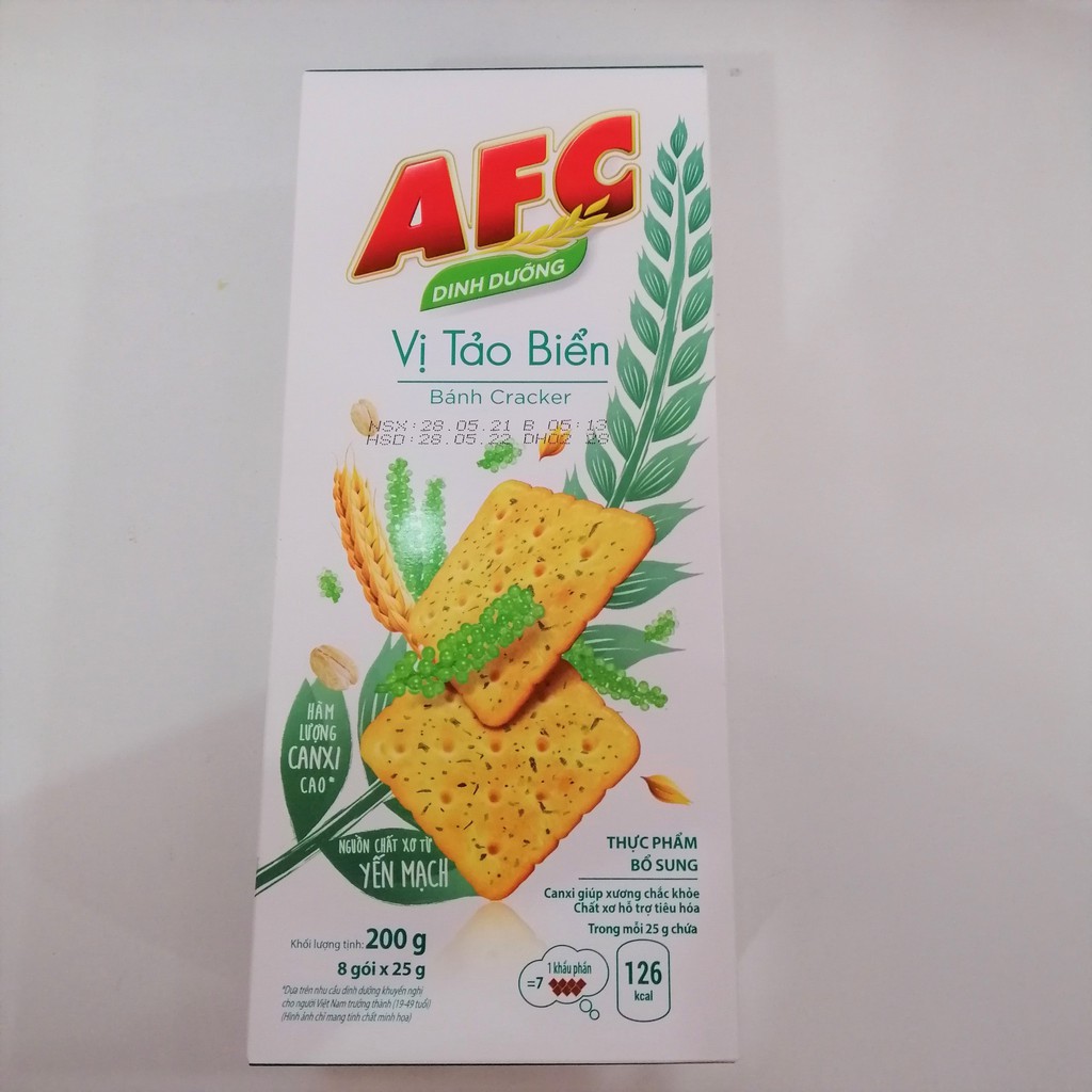 Bánh Cracker AFC Dinh Dưỡng Vị Tảo Biển (Hộp 172g)