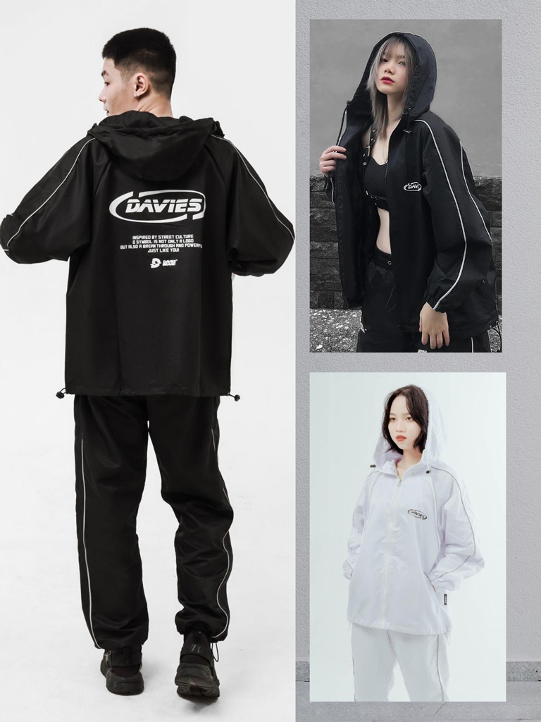 Áo khoác Davies nam nữ DSW Reflect Track Jacket - White