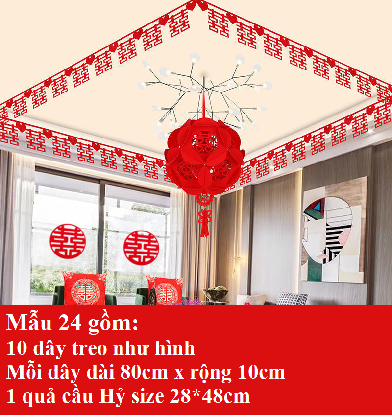 {Sẵn hàng y hình} Set trang trí trần nhà ngày cưới