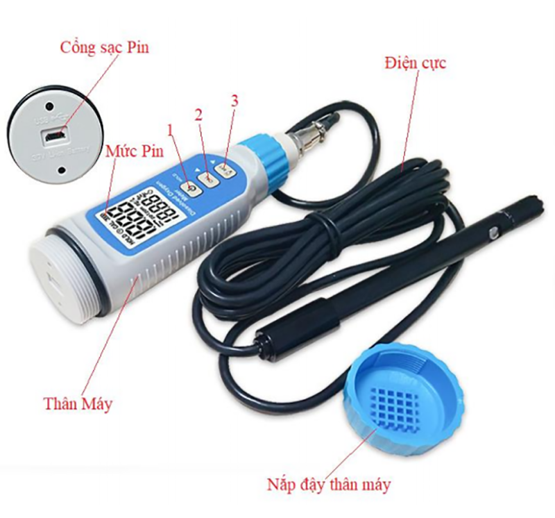 Máy Đo Oxy Hòa Tan Cầm Tay Kỹ Thuật Số Smart Sensor AR8010+