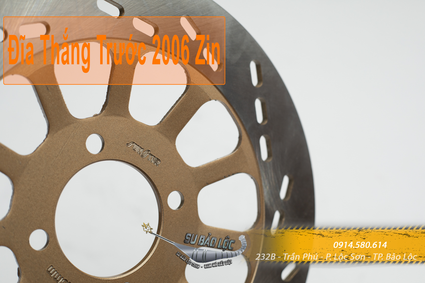 Đĩa Thắng Trước Satria 2006 -- XIPO 2003 Loại 1 (lòng vàng)