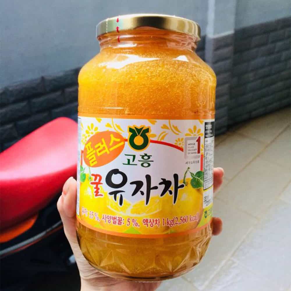 [DATE ĐẸP 01/2026]Mật Ong Gừng/Chanh Hàn Quốc Nonghyup - Nắp Vàng Hủ 1 Kg