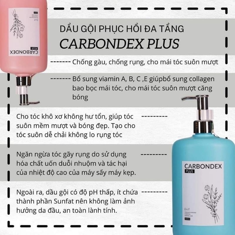 Bộ dầu gội xả phục hồi lamelas-carbondex plus siêu mềm mượt - siêu lưu hương 500ml