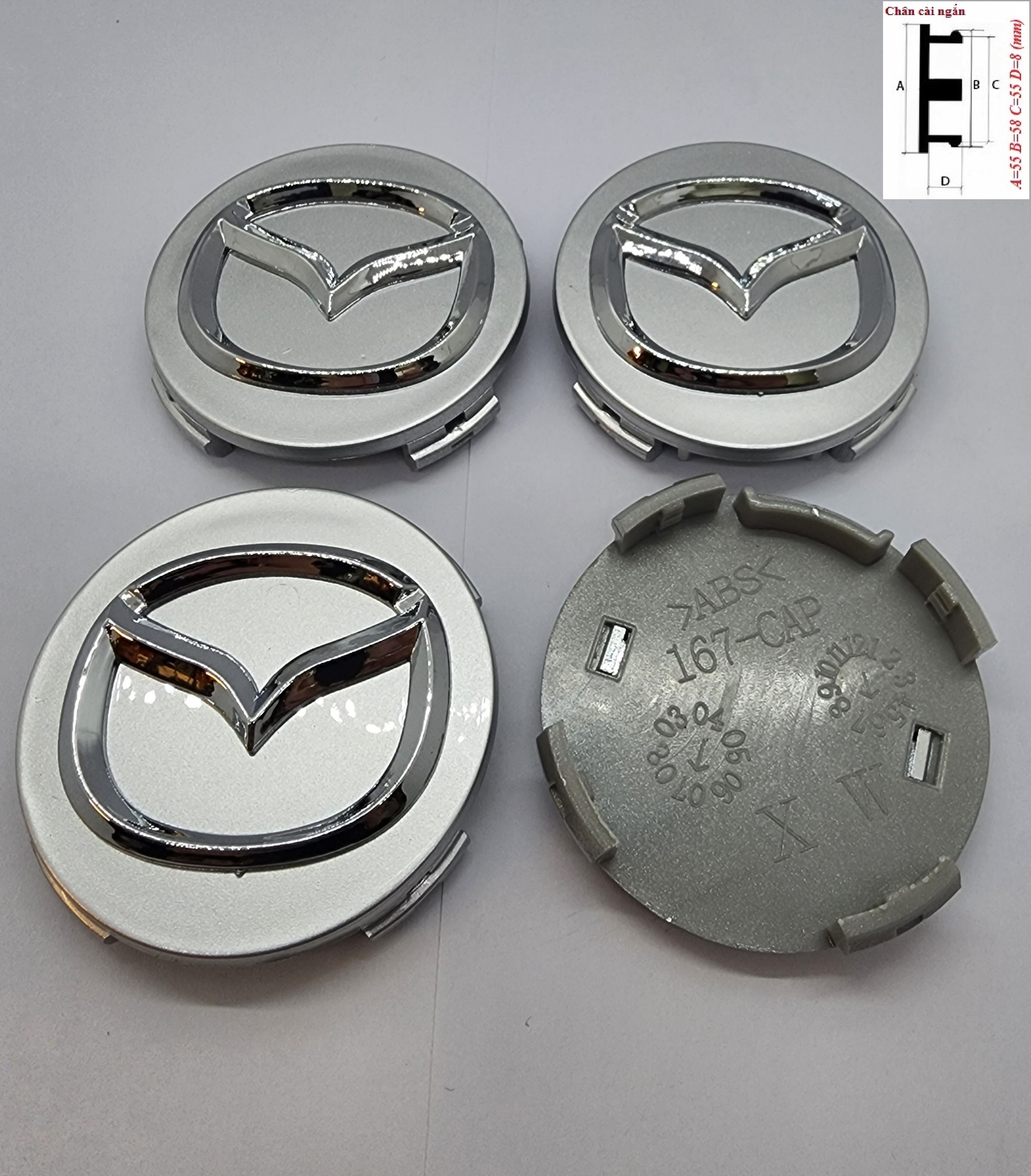 Nắp chụp mâm MAZDA (Chụp Lazang) Size 57mm