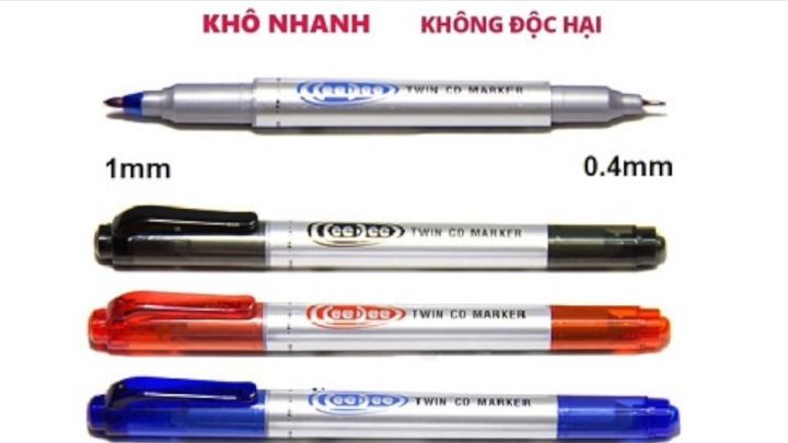 Bút lông dầu Thiên Long PM-04 - Twin CD - PM-04 hộp 10 bút