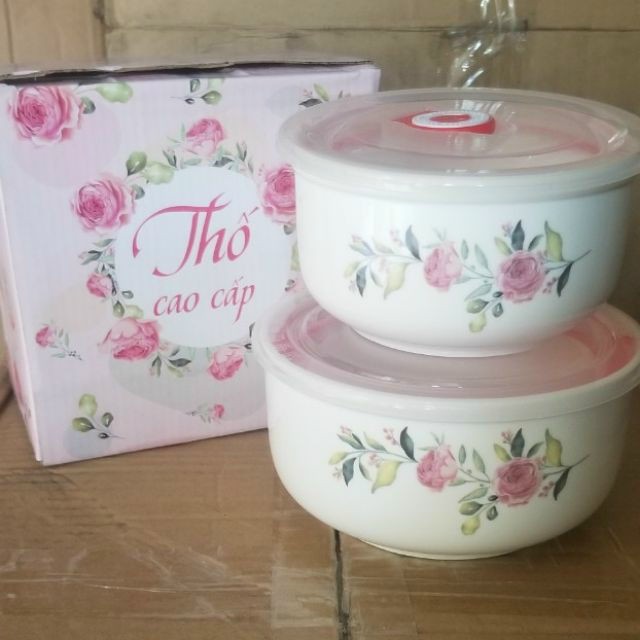 [HCM]Bộ 2 thố sứ cao cấp