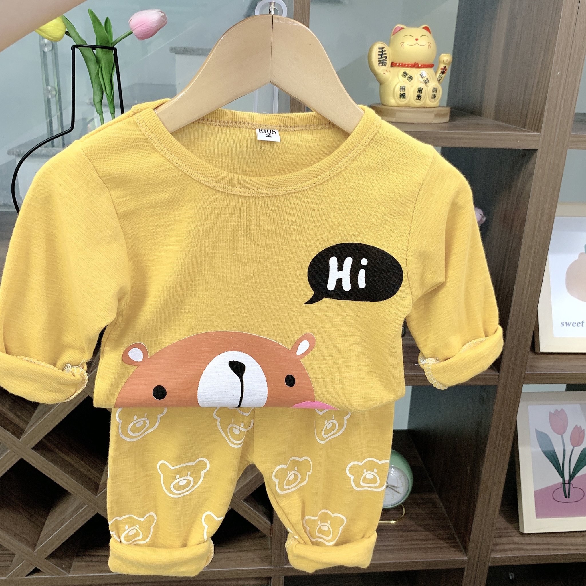 Đồ bộ thu đông mặc nhà cho bé gái