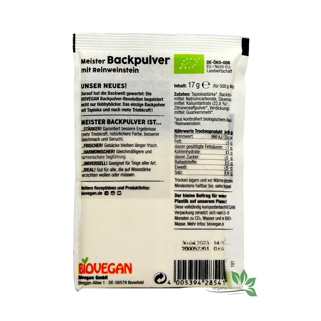 Men nở - Bột nỡ hữu cơ Biovegan