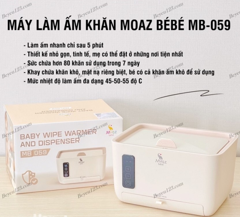 (MB059) Máy ủ / Máy làm ấm khăn giấy ướt, khăn giấy khô đa năng Moaz Bébé MB - 059 MGG