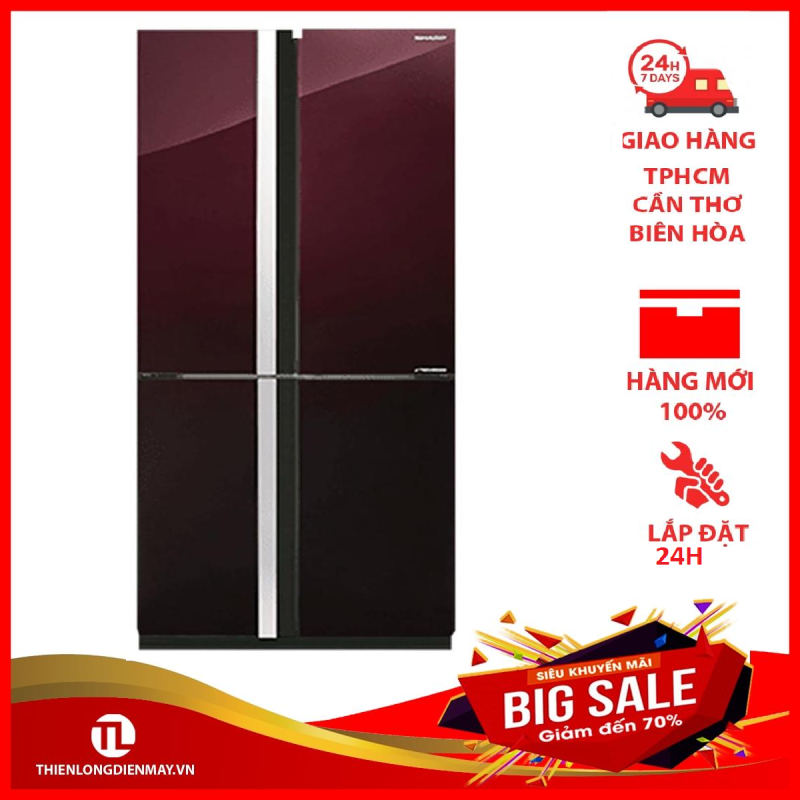 TRẢ GÓP 0% - Tủ lạnh Sharp Inverter 678 lít SJ-FX688VG-RD - Bảo hành 12 tháng