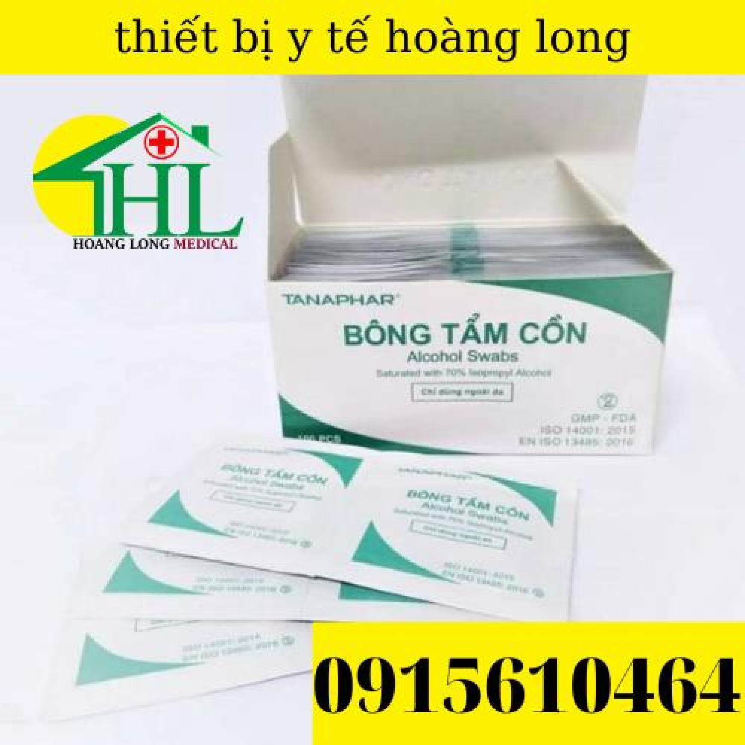 Bông Tẩm Cồn TANAPHAR - Gạc Tẩm Cồn Alcohol Pads [Hộp 100 Miếng]