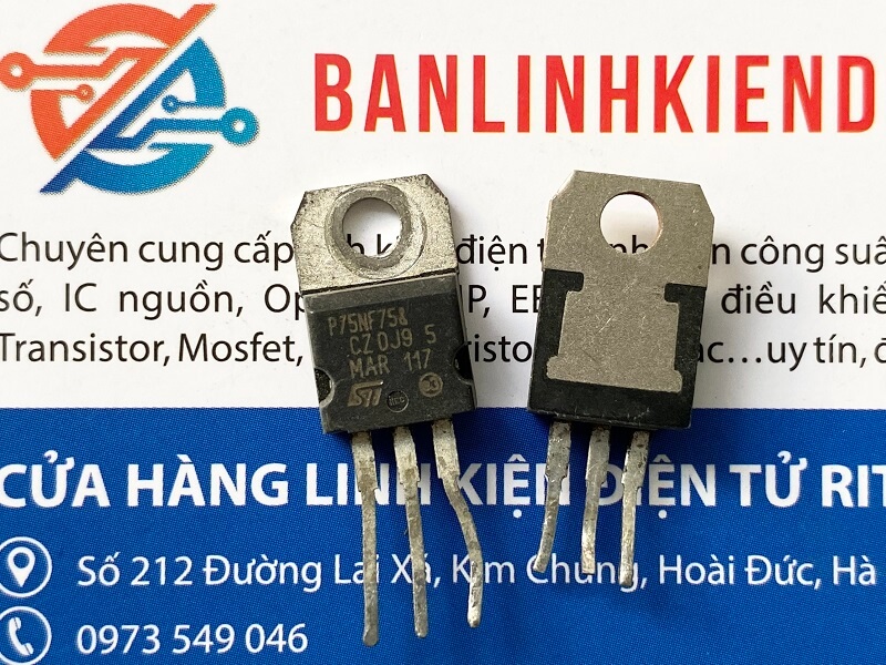 P75nf75, 75nf75 mosfet kênh n 80a 75v to220