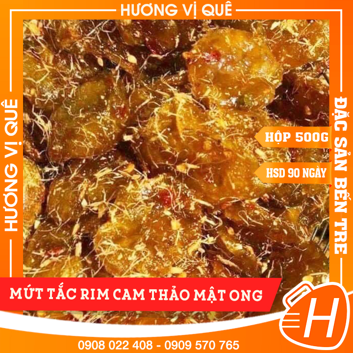 Mứt tắc rim cam thảo mật ong - hộp 500g - đặc sản bến tre