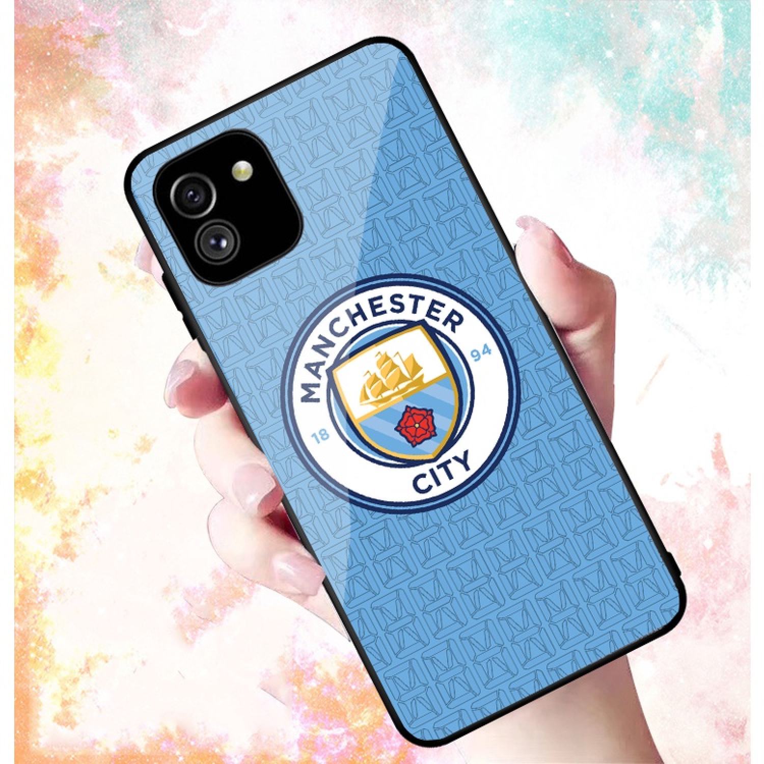 Ốp Lưng SAMSUNG GALAXY A03 mặt kính cường lực cao cấp In hình Câu Lạc Bộ Bóng Đá