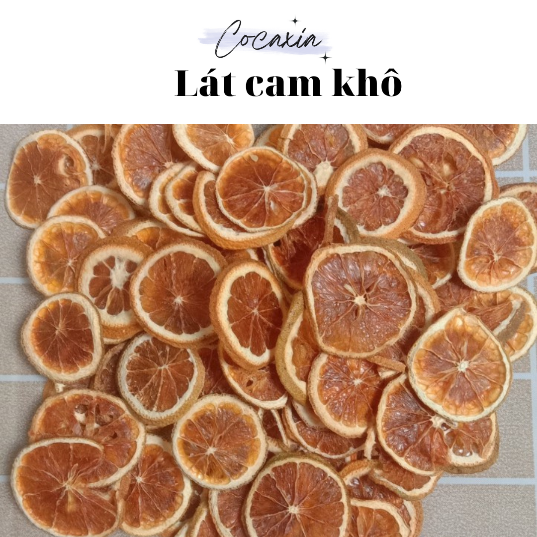 Lát cam khô trang trí nến sáp thơm
