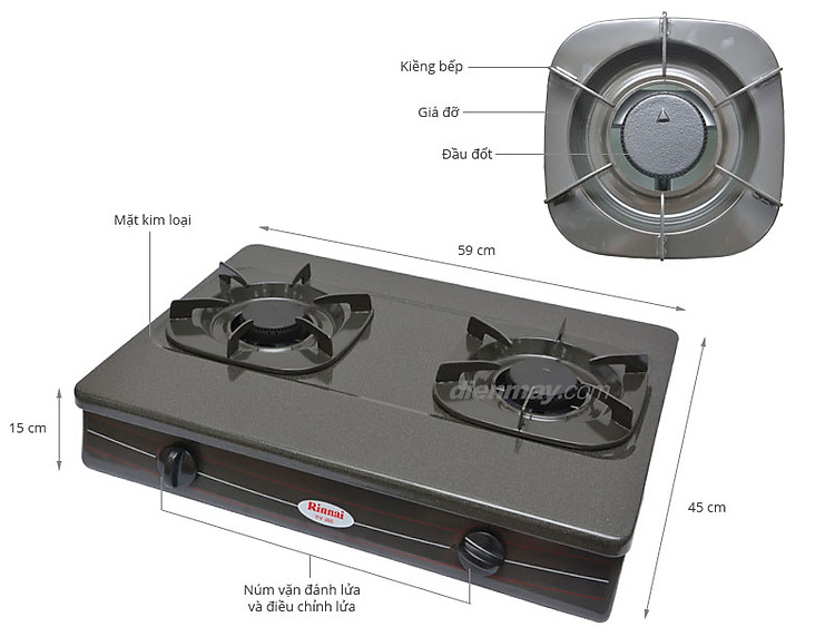 [Voucher 7% Max 800K] Rinnai Rv-360 Gmn Double Gas Stove (Black)[Today]