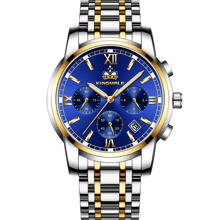 Đồng hồ nam Chạy 6 kim KINGMALE K882 Doanh nhân 2020 dây thép đúc đặc cao cấp
