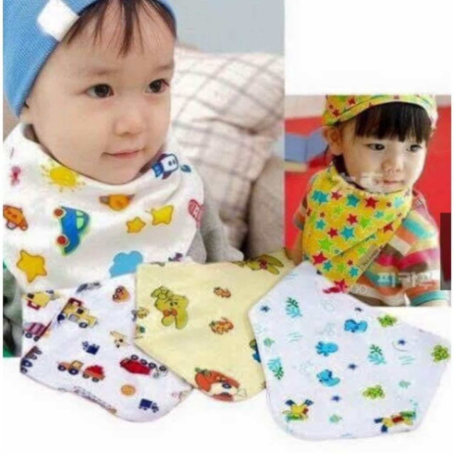 Yêm cotton 2 lớp tam giác cực mềm mại cho bé