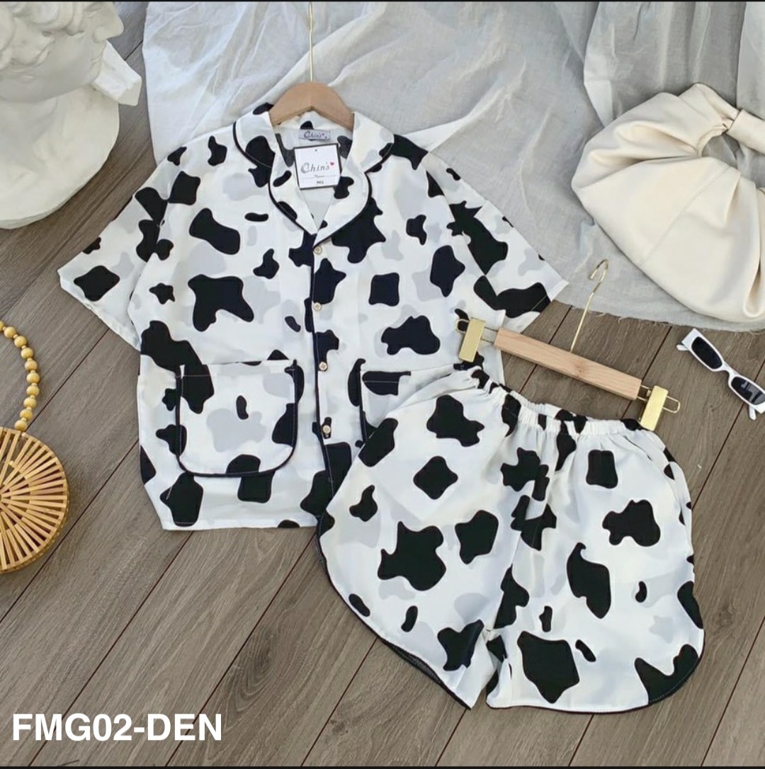 Bộ ngủ Pijama cộc BÒ SỮA lụa Mango siêu mềm mát hot hit (nhiều mẫu)