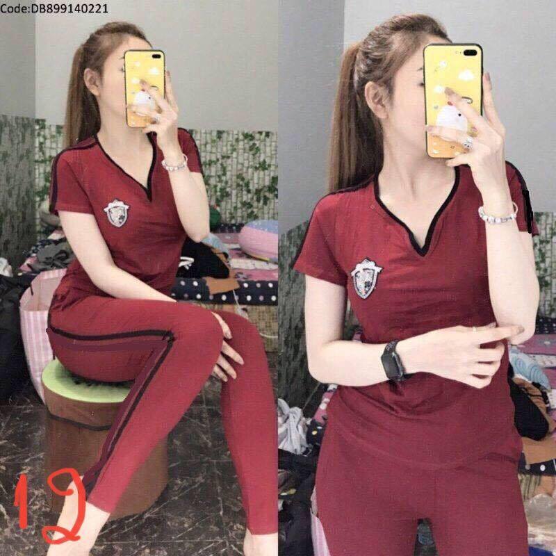 Set bộ thời trang cổ tim thêu logo dễ thương