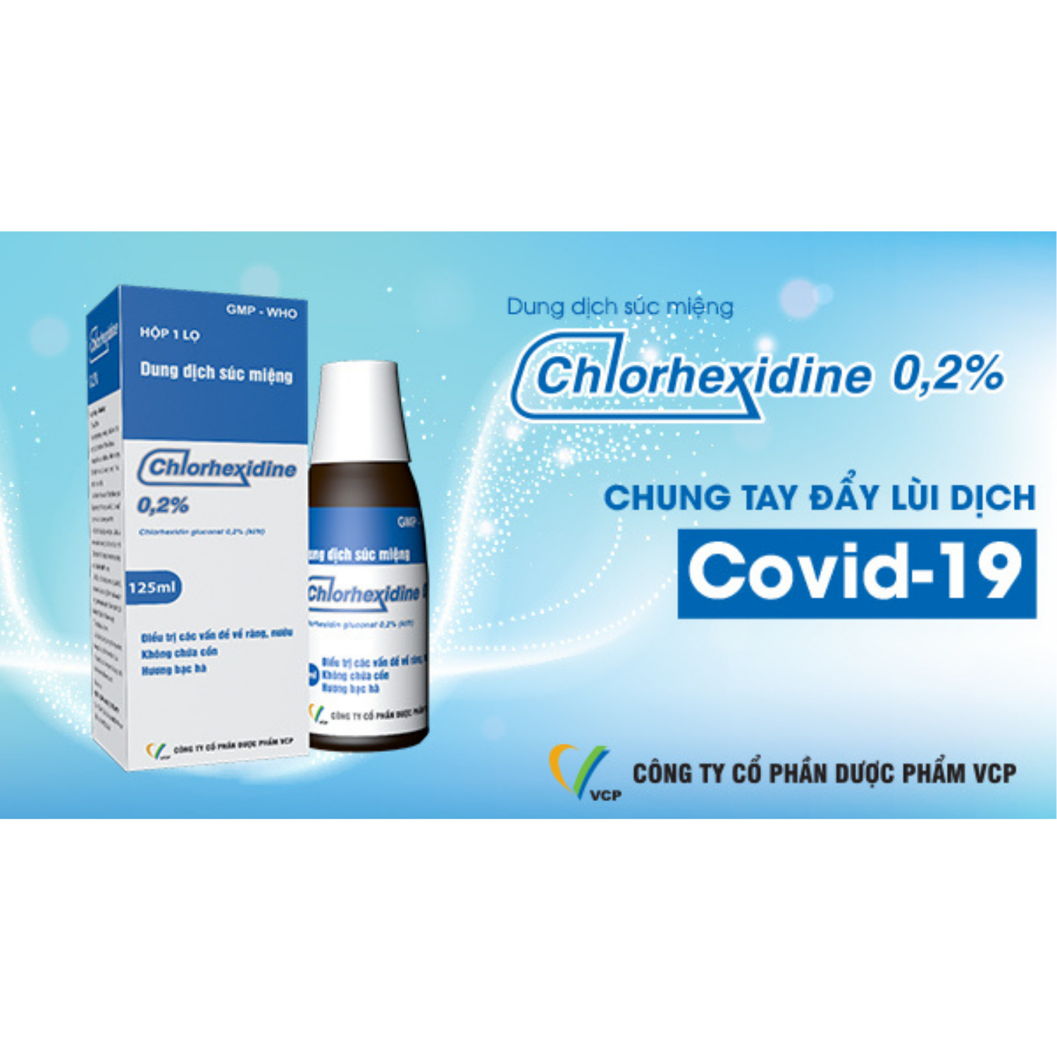 Dung dịch súc miệng Chlorhexidine 0.2% VCP Chai 125 ml