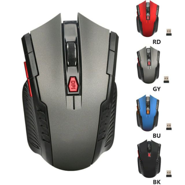 Chuột quang không dây 2.4GHz Wireless 1600DPI 6 nút chuột game không dây đa năng