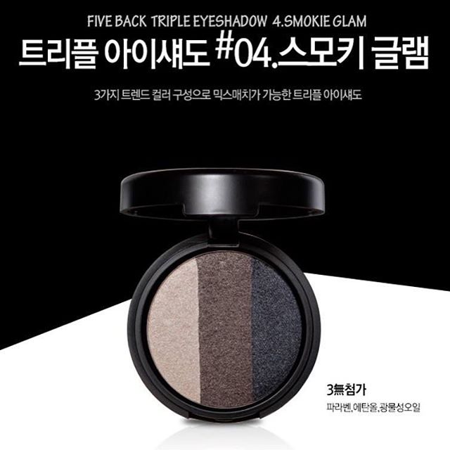 Phấn mắt lì có nhũ phối 3 màu Five Back Triple Eyeshadow 3g