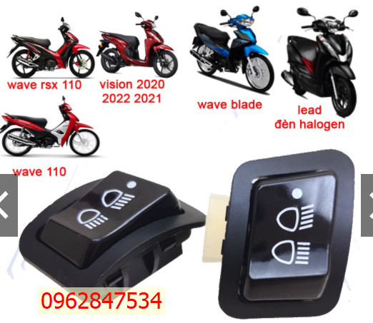[Có bảo hành] CÔNG TẮC TẮT ĐÈN XE MÁY ĐỜI MỚI wave A, rsx, vision 20 21,lead , wave 2021 , future