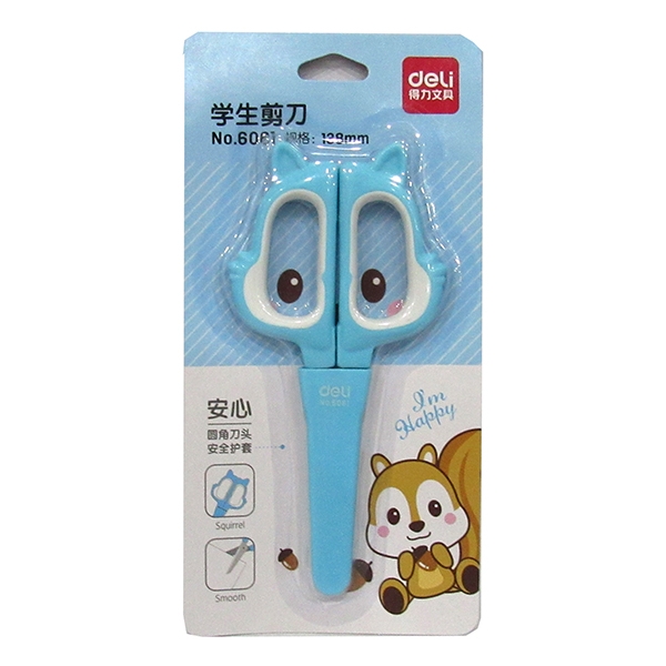 Kéo học sinh deli 6061 - màu xanh