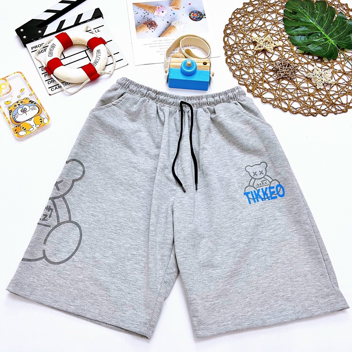 Quần short đùi hình gấu unisex